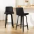 Artiss Swivel Bar Stools - Black PU Leather, Solid Plywood Frame, 360° Swivel, 92cm Height, Set of 2 with Footrest