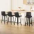 Artiss Felipe 360° Swivel Bar Stools Set of 4 - Black PU Leather, Plywood, Chrome Footrest, 87cm Height, Anti-Slip Pads