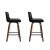Artiss 2x Bar Stools - Swivel 360° Leather Padded Seat, Wooden Frame, Chrome Footrest, Anti-Slip Feet, 87cm Height