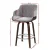 Artiss Swivel Bar Stools - Velvet Padded, Solid Wood, 360° Rotatable, Chrome Footrest, Anti-Slip, 96cm Height, Grey