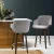Artiss Swivel Bar Stools - Velvet Padded, Solid Wood, 360° Rotatable, Chrome Footrest, Anti-Slip, 96cm Height, Grey