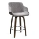 Artiss Swivel Bar Stools - Velvet Padded, Solid Wood, 360° Rotatable, Chrome Footrest, Anti-Slip, 96cm Height, Grey