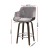 Artiss 4x Velvet Swivel Bar Stools 70cm Grey Padded Seat Solid Wood Frame with Chrome Footrest and Backrest Artiss 4x Velvet Swivel Bar Stools 70cm Grey Padded Seat Solid Wood Frame with Chrome Footrest and Backrest