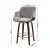 Artiss 4x Velvet Swivel Bar Stools 70cm Grey Padded Seat Solid Wood Frame with Chrome Footrest and Backrest