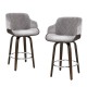 Artiss 4x Velvet Swivel Bar Stools 70cm Grey Padded Seat Solid Wood Frame with Chrome Footrest and Backrest Artiss 4x Velvet Swivel Bar Stools 70cm Grey Padded Seat Solid Wood Frame with Chrome Footrest and Backrest