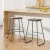 Artiss Set of 2 Bar Stools - PU Leather Padded Seat, 76cm Wooden & Metal Frame, Stylish Footrest, Anti-Slip Feet