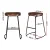 Artiss Bar Stools Pinewood Tractor Seat 65cm Black Legs Vintage Industrial Design Retro Style Pair 1-Year Warranty