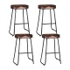 Artiss Bar Stools, Elm Wood, 65cm, Black Legs, Vintage Tractor Seat, Industrial Style, Set of 4, Retro Design