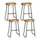 Artiss 4x Tractor Bar Stools 65cm - Vintage Elm Seat & Heavy Metallic Finish, Industrial Design, Retro Style, Black Legs
