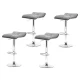 Artiss 4x Bar Stools Grey Linen Padded Gas Lift Chrome Base 360° Swivel Adjustable Height 68-81cm Steel