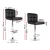 Artiss 2x Bar Stools Black PU Leather, Gas Lift, Chrome Finish, 360° Swivel, 68-81cm Adjustable Height, Chequeered Design