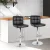 Artiss 2x Bar Stools Black PU Leather, Gas Lift, Chrome Finish, 360° Swivel, 68-81cm Adjustable Height, Chequeered Design
