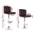 Artiss 2x Bar Stools - Chocolate PU Leather, Adjustable Gas Lift, 360° Swivel, Chrome Finish, 68-81cm Seat Height