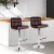 Artiss 2x Bar Stools - Chocolate PU Leather, Adjustable Gas Lift, 360° Swivel, Chrome Finish, 68-81cm Seat Height