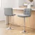 Artiss 2x Bar Stools - Grey Faux Linen Fabric, Chrome Finish, Adjustable Height 68-81cm, Swivel Kitchen Counter Chairs