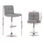 Artiss 2x Bar Stools - Grey Faux Linen Fabric, Chrome Finish, Adjustable Height 68-81cm, Swivel Kitchen Counter Chairs