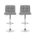 Artiss 2x Bar Stools - Grey Faux Linen Fabric, Chrome Finish, Adjustable Height 68-81cm, Swivel Kitchen Counter Chairs