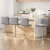 Artiss 4x Grey Fabric Bar Stools Gas Lift Swivel 68–81cm Height Adjustable Chrome Base Modern Kitchen Chairs