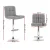 Artiss 4x Grey Fabric Bar Stools Gas Lift Swivel 68–81cm Height Adjustable Chrome Base Modern Kitchen Chairs