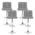 Artiss 4x Grey Fabric Bar Stools Gas Lift Swivel 68–81cm Height Adjustable Chrome Base Modern Kitchen Chairs