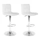 Artiss 2x White PU Leather Bar Stools, Gas Lift, 360° Swivel, Chrome Finish, 68-81cm Height Adjustable, 150kg Capacity