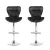 Artiss 2x Black Bar Stools - PU Leather, Chrome Base, Gas Lift, 88-108cm Height Adjustable, Set of 2 Premium Comfort