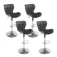 Artiss Set of 4 Black Bar Stools Gas Lift PU Leather Padded Seat with Chrome Steel Base and Footrest 88-108cm