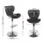 Artiss Set of 4 Black Bar Stools Gas Lift PU Leather Padded Seat with Chrome Steel Base and Footrest 88-108cm