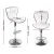 Artiss 2x White Bar Stools, Gas Lift PU Leather, Chrome Finish, 94-114cm Adjustable Height, Swivel Design, Steel Base
