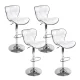 Artiss Set of 4 White Bar Stools Gas Lift Swivel PU Leather Seat Adjustable Height Chrome Steel Base Modern