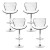 Artiss Set of 4 White Bar Stools Gas Lift Swivel PU Leather Seat Adjustable Height Chrome Steel Base Modern Artiss Set of 4 White Bar Stools Gas Lift Swivel PU Leather Seat Adjustable Height Chrome Steel Base Modern