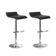 Artiss Sena 2x Bar Stools Black - Adjustable PU Leather Chairs with 360° Swivel, Gas Lift, Chrome Finish, 56-77cm Height