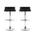 Artiss Sena 2x Bar Stools Black - Adjustable PU Leather Chairs with 360° Swivel, Gas Lift, Chrome Finish, 56-77cm Height