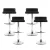 Artiss Sena 4x Bar Stools - Black PU Leather, Adjustable Gas Lift, 360° Swivel, Chrome Steel Base, Elegant Design