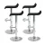Artiss Sena 4x Bar Stools - Black PU Leather, Adjustable Gas Lift, 360° Swivel, Chrome Steel Base, Elegant Design