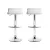 Artiss Sena 2x Adjustable Gas Lift Bar Stools in White - PU Leather, Chrome Finish, 360° Swivel, Scratch-Proof Base