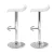 Artiss Sena 2x Adjustable Gas Lift Bar Stools in White - PU Leather, Chrome Finish, 360° Swivel, Scratch-Proof Base