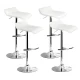 Artiss Sena 4x White Bar Stools - Adjustable Height PU Leather, 360° Swivel, Chrome Finish, Modern Kitchen Chairs