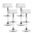 Artiss Sena 4x White Bar Stools - Adjustable Height PU Leather, 360° Swivel, Chrome Finish, Modern Kitchen Chairs