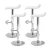 Artiss Sena 4x White Bar Stools - Adjustable Height PU Leather, 360° Swivel, Chrome Finish, Modern Kitchen Chairs