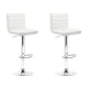 Artiss 2x White Bar Stools - Padded PU Leather, 360° Swivel, Adjustable Height, Chrome Finish, 150kg Capacity