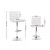 Artiss 2x White Bar Stools - Padded PU Leather, 360° Swivel, Adjustable Height, Chrome Finish, 150kg Capacity