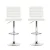 Artiss 2x White Bar Stools - Padded PU Leather, 360° Swivel, Adjustable Height, Chrome Finish, 150kg Capacity