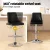 Artiss Bar Stools Set of 2 Black Leather Swivel Adjustable 95-117cm Bentwood Back Kitchen Counter Chairs