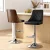 Artiss Bar Stools Set of 2 Black Leather Swivel Adjustable 95-117cm Bentwood Back Kitchen Counter Chairs