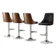 Artiss 4X Black Leather Bar Stools, Adjustable 95-117cm, Bentwood Backrest, Swivel, Anti-Slip, 150kg Capacity