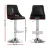 Artiss 4X Black Leather Bar Stools, Adjustable 95-117cm, Bentwood Backrest, Swivel, Anti-Slip, 150kg Capacity