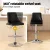 Artiss 4X Black Leather Bar Stools, Adjustable 95-117cm, Bentwood Backrest, Swivel, Anti-Slip, 150kg Capacity