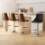 Artiss 4X Black Leather Bar Stools, Adjustable 95-117cm, Bentwood Backrest, Swivel, Anti-Slip, 150kg Capacity
