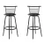 Artiss 2x Swivel Bar Stools - Black PU Leather, Curved Backrest, 360° Swivel, Steel Frame, 99cm Height, Set of